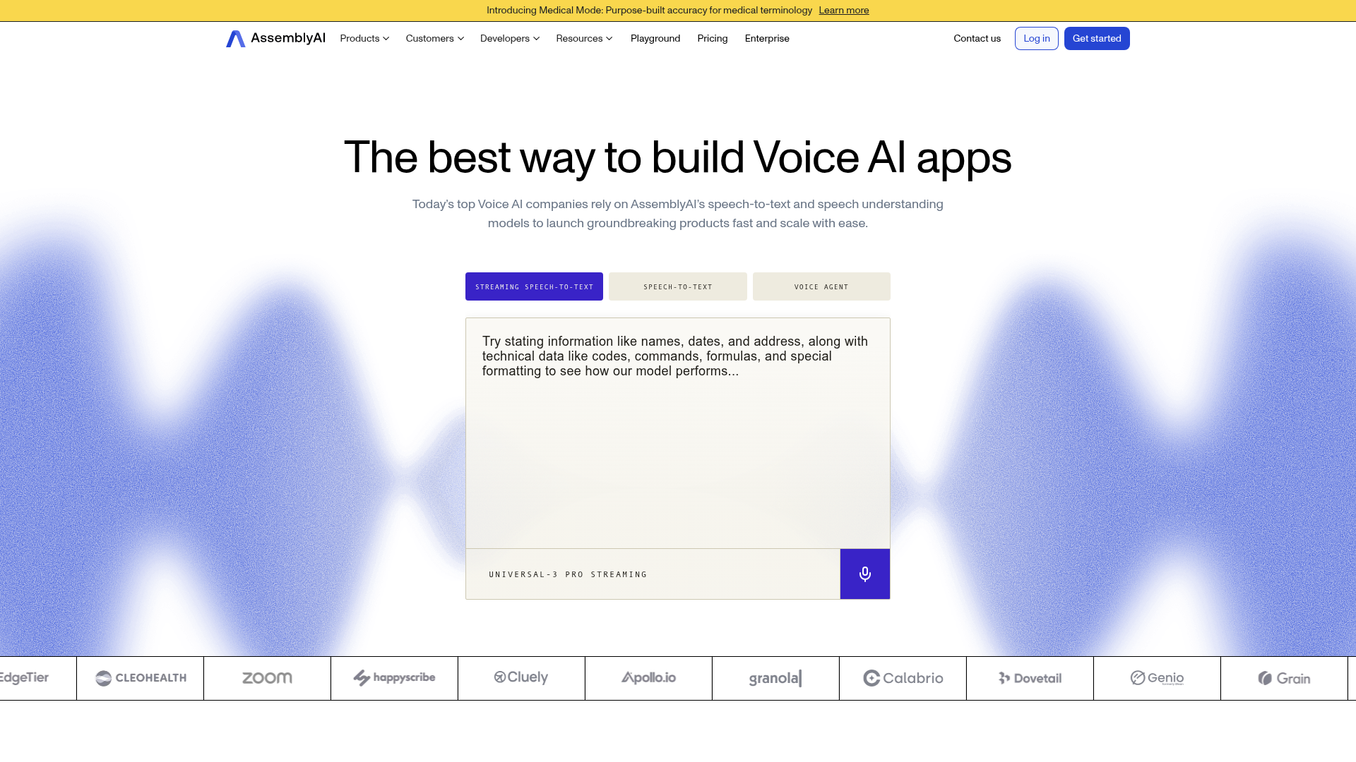 AssemblyAI product screenshot
