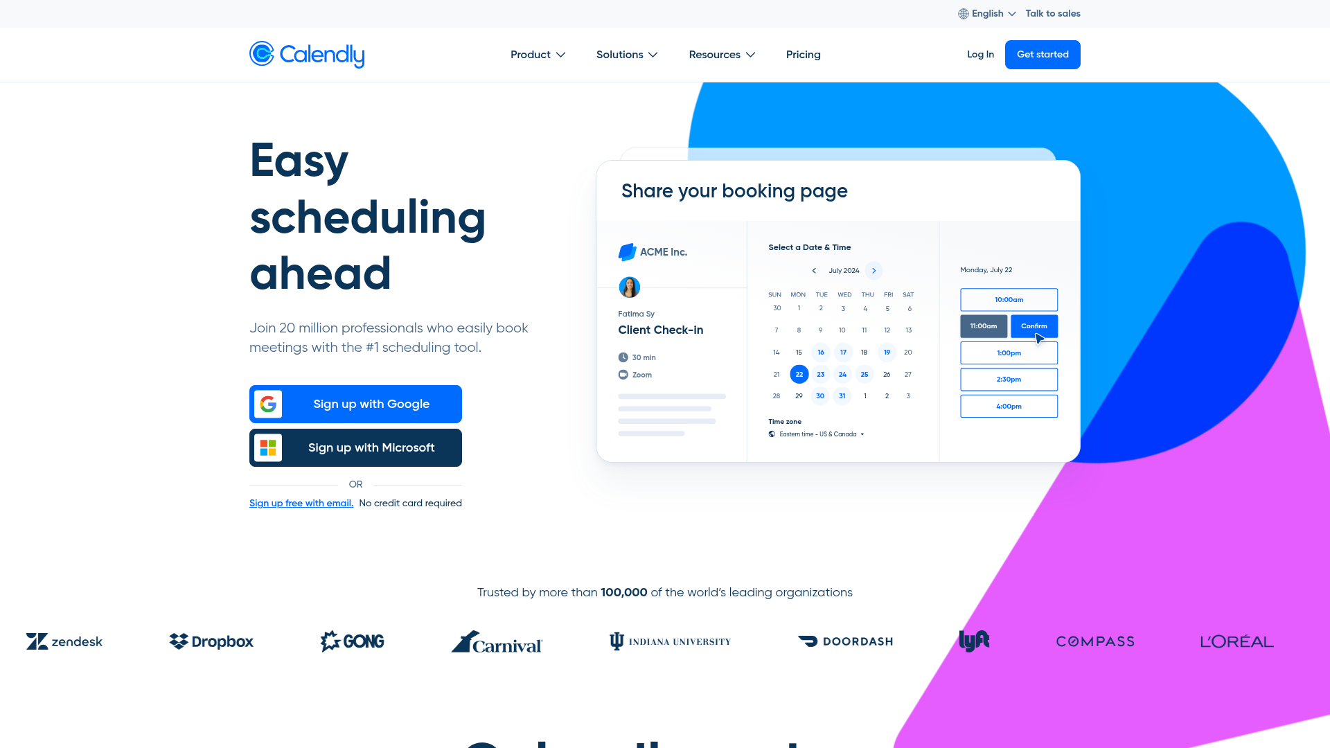 Calendly product screenshot