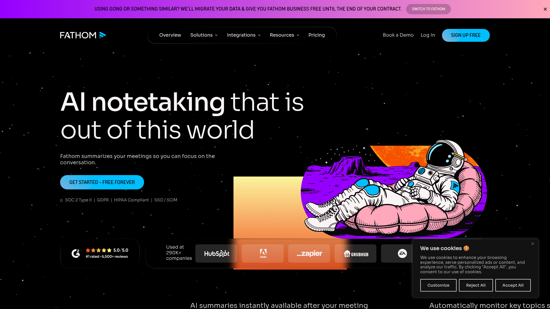 Fathom product screenshot