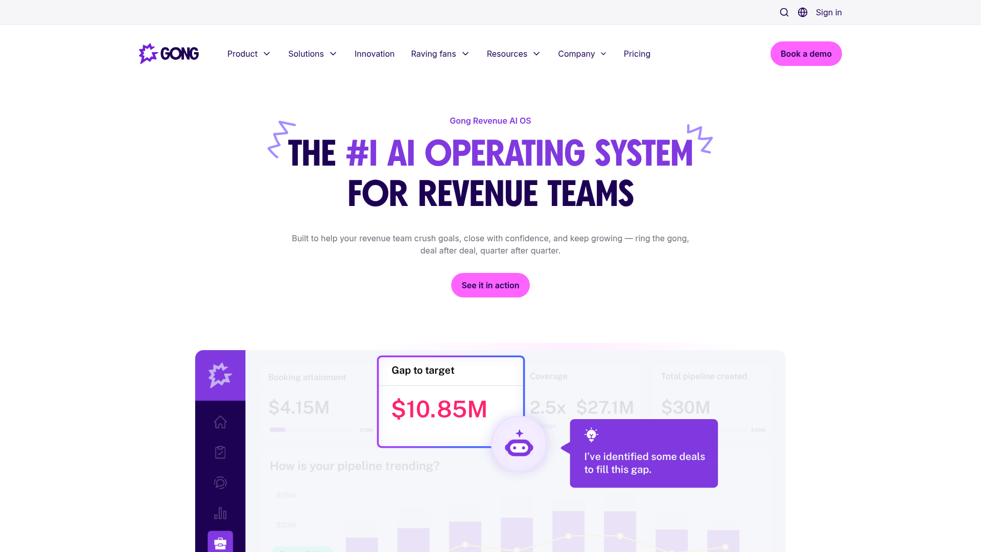 Gong product screenshot